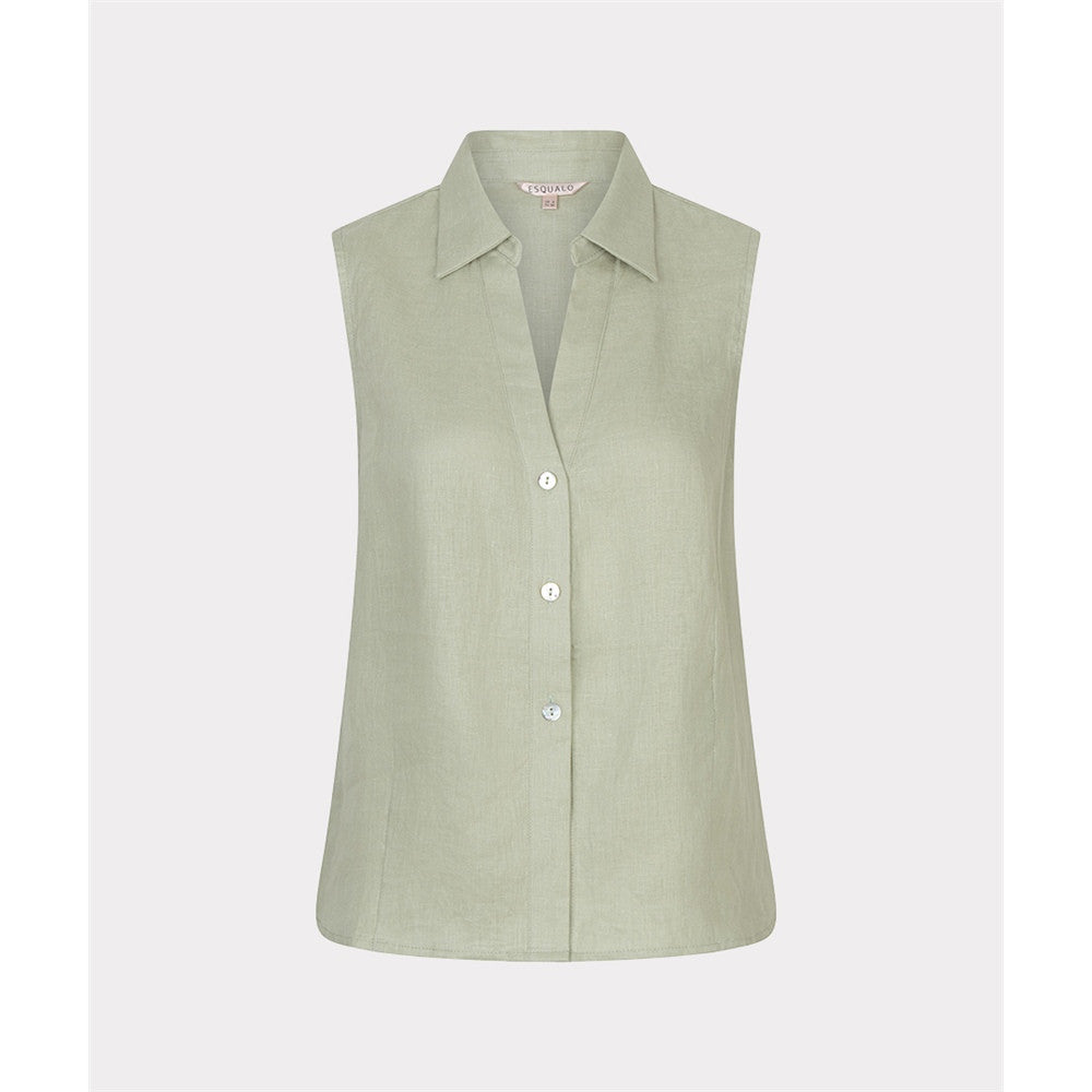 Blouse unie sans manches