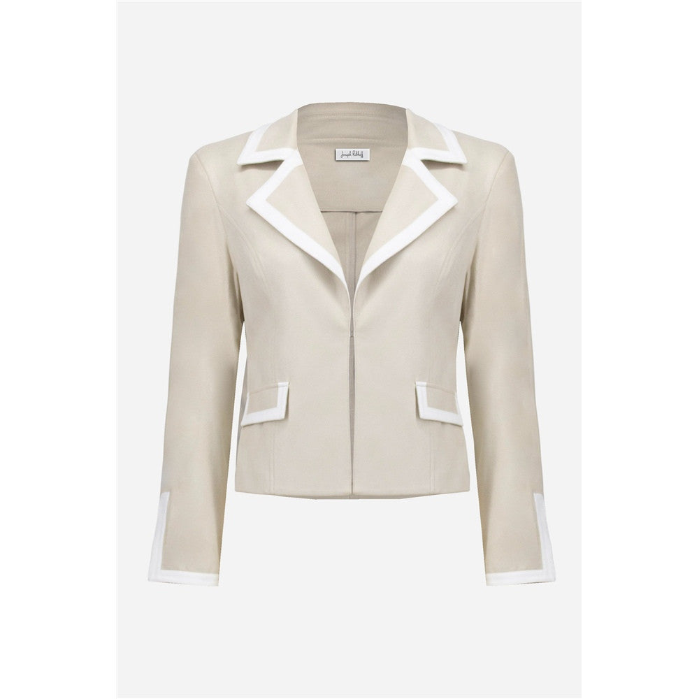 Blouson ajusté en faux suède métallisé avec bordure contrastante