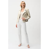Blouson ajusté en faux suède métallisé avec bordure contrastante