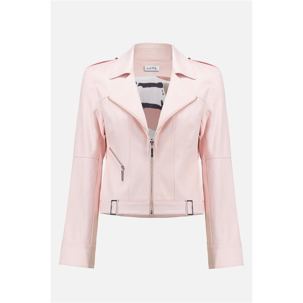 Blouson ajusté en faux suède métallisé avec boucles décoratives