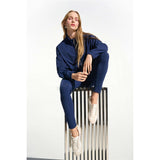 Blouson boxy à col montant en nylon extensible