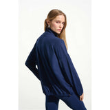 Blouson boxy à col montant en nylon extensible