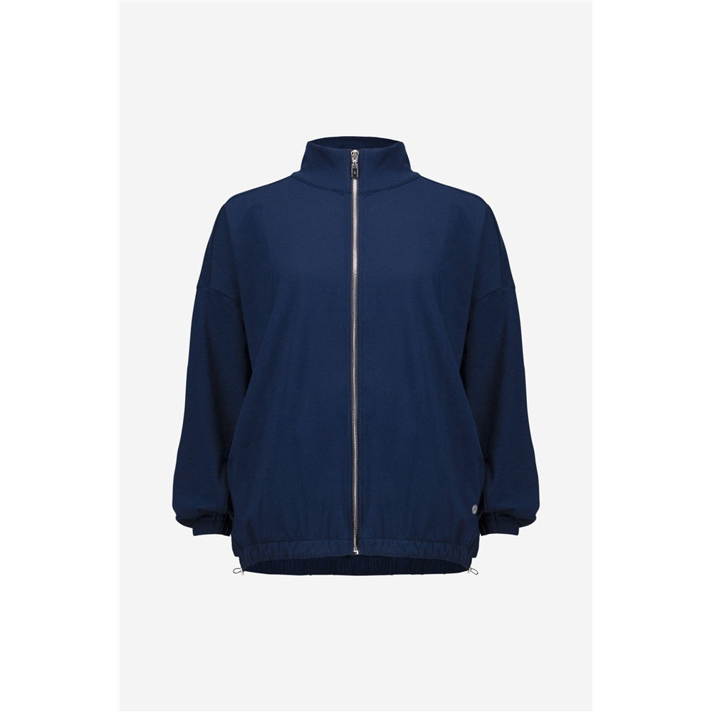 Blouson boxy à col montant en nylon extensible