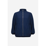 Blouson boxy à col montant en nylon extensible