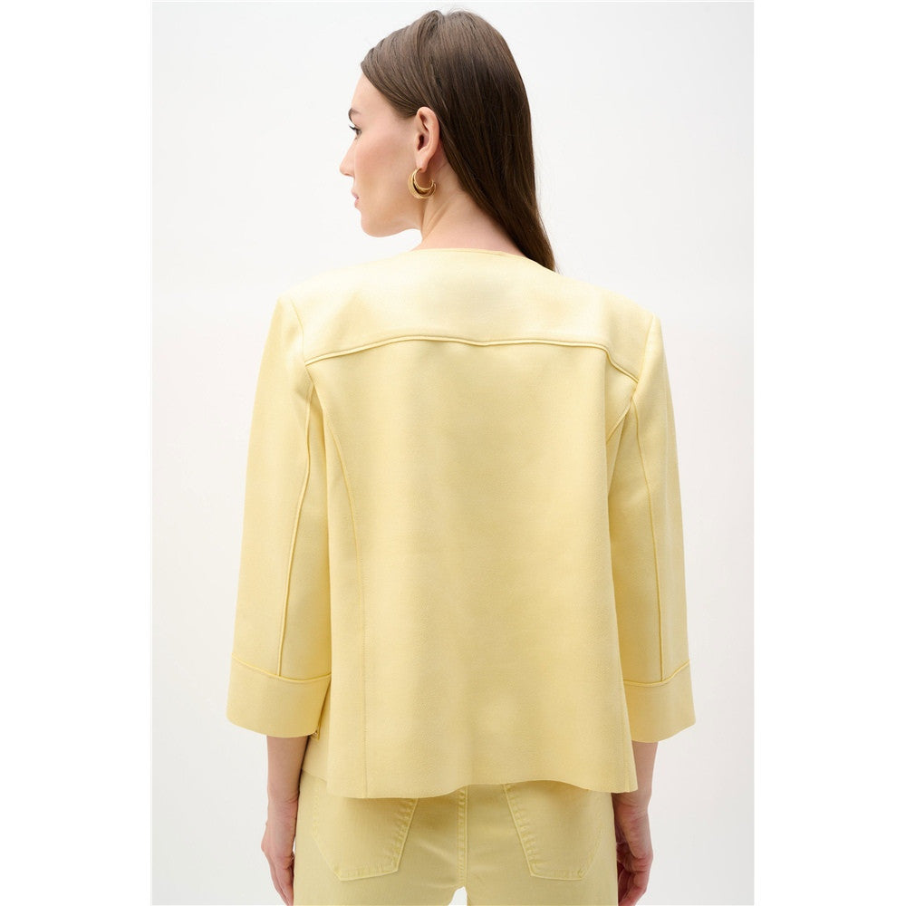 Blouson boxy en scuba faux suède métallisé avec ornements cloutés