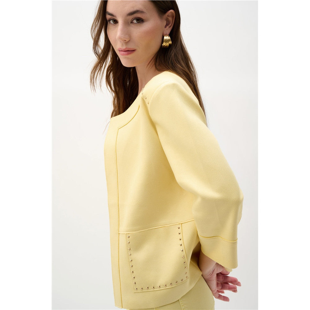 Blouson boxy en scuba faux suède métallisé avec ornements cloutés