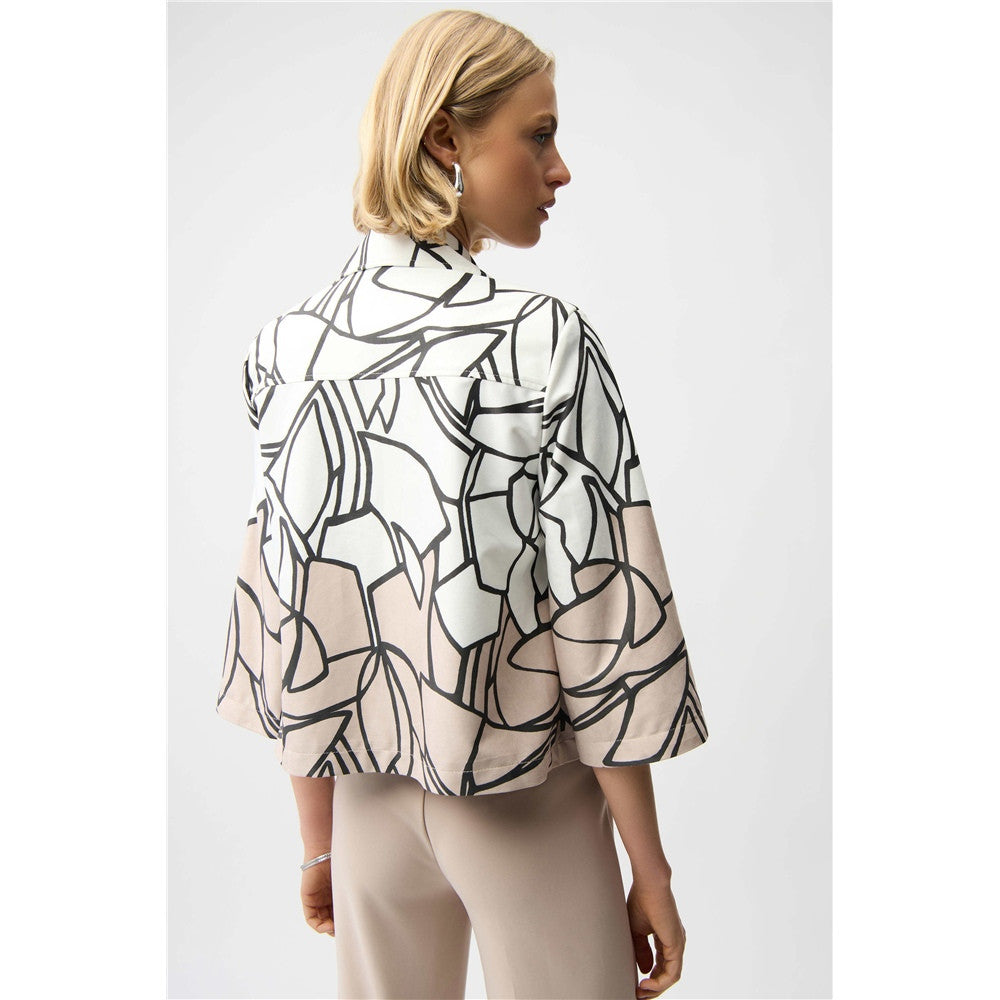 Blouson en faux suède à imprimé abstrait