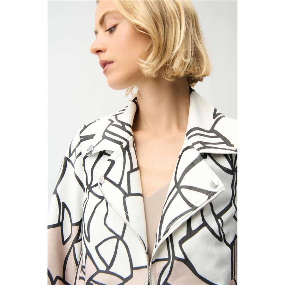 Blouson en faux suède à imprimé abstrait