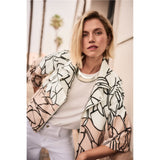 Blouson en faux suède à imprimé abstrait