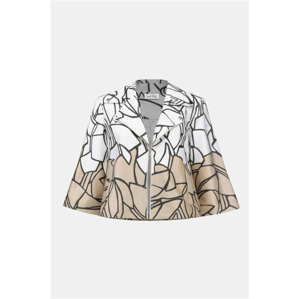 Blouson en faux suède à imprimé abstrait