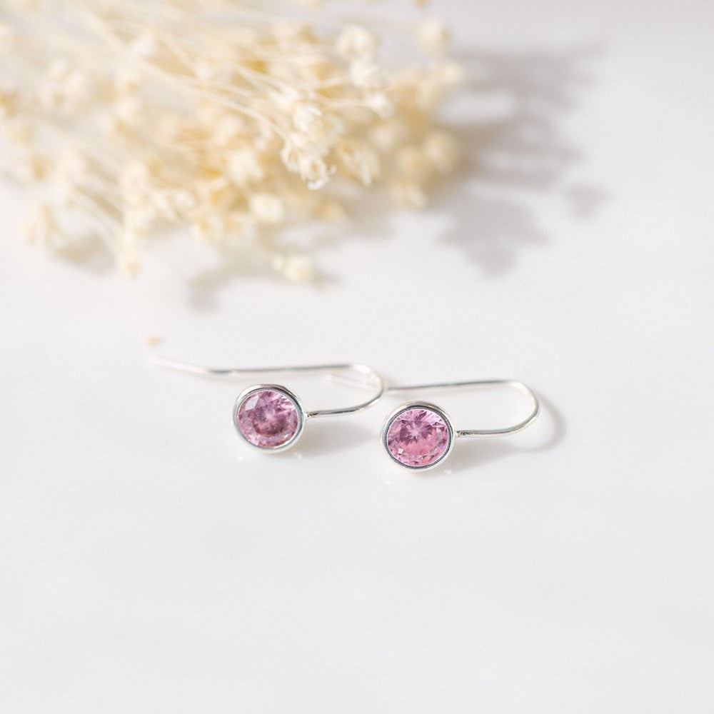 Boucles d'oreilles cristaux - Couleur : Argent/Rose