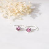 Boucles d'oreilles cristaux - Couleur : Argent/Rose