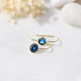 Boucles d'oreilles cristaux - Couleur : Bleu/Or