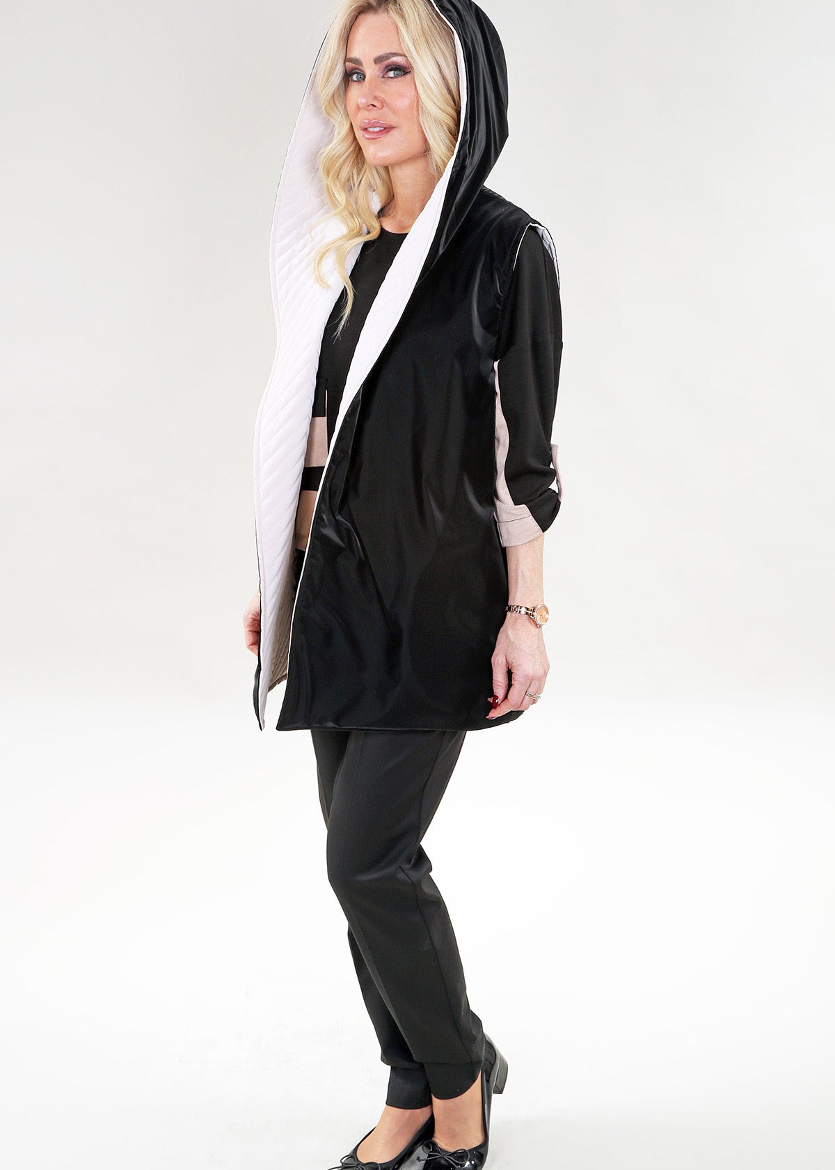 Kit | Veste réversible avec capuchon et ceinture