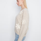 Berkeley | Pull chiné avec fleurs crochetées
