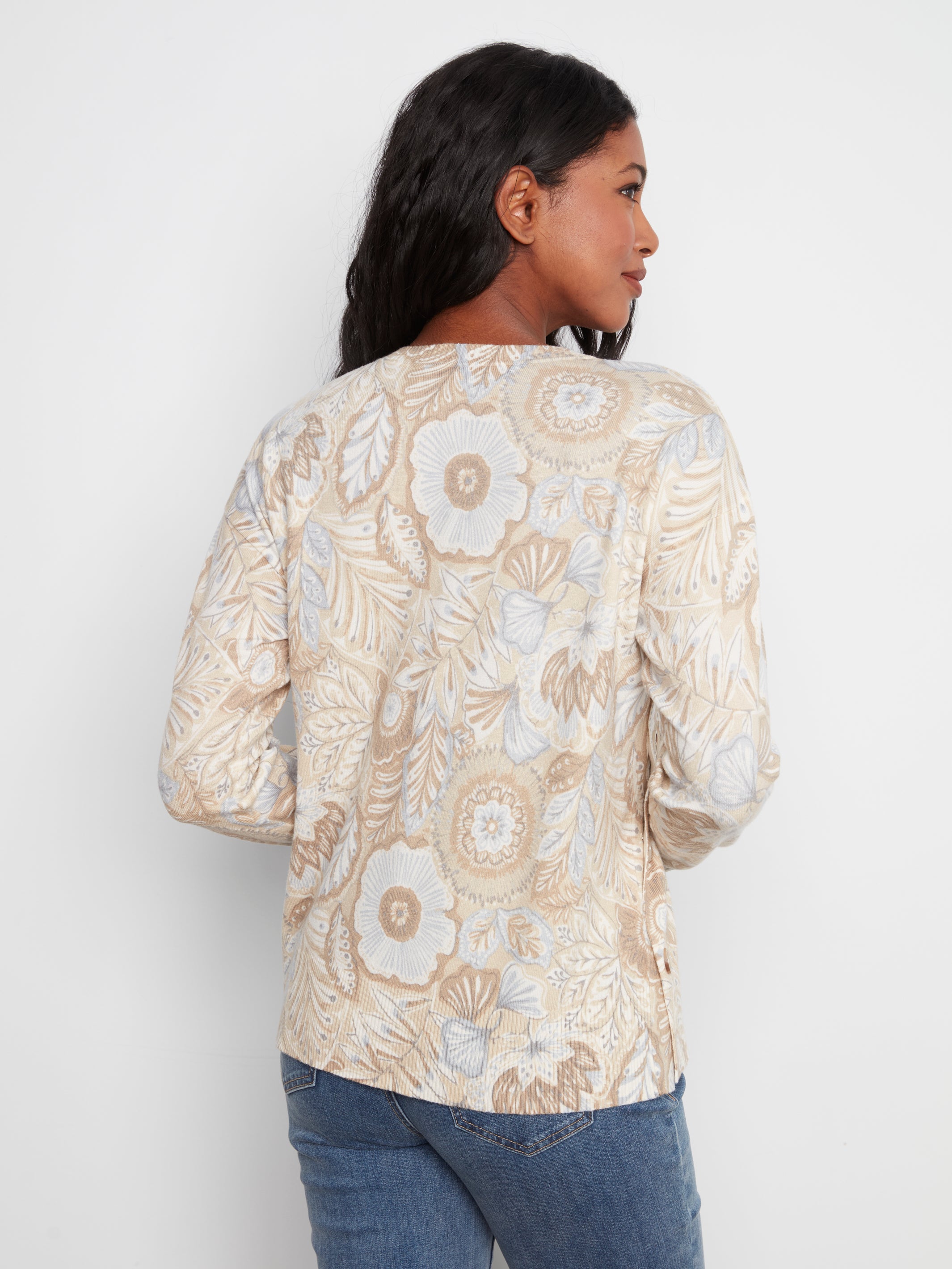 Felicity | Haut floral à boutons latéraux