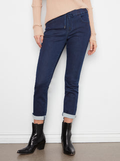 Lexi | Jegging pull-on en denim foncé
