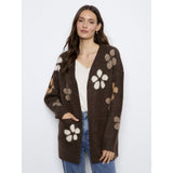 Cacao | Veste fleurs en relief - Taille : XSMALL - Couleur : Cacao