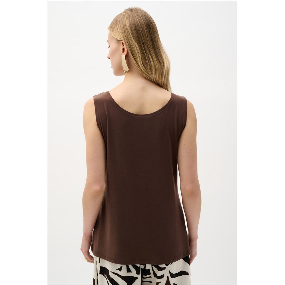 Camisole à encolure arrondie en tricot soyeux