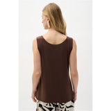 Camisole à encolure arrondie en tricot soyeux