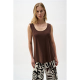 Camisole à encolure arrondie en tricot soyeux - Taille : XSMALL - Couleur : Acajou