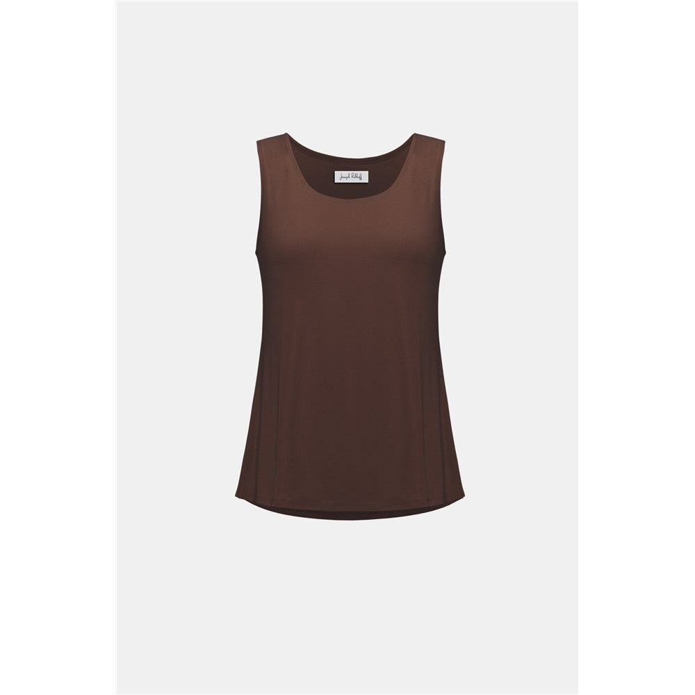 Camisole à encolure arrondie en tricot soyeux