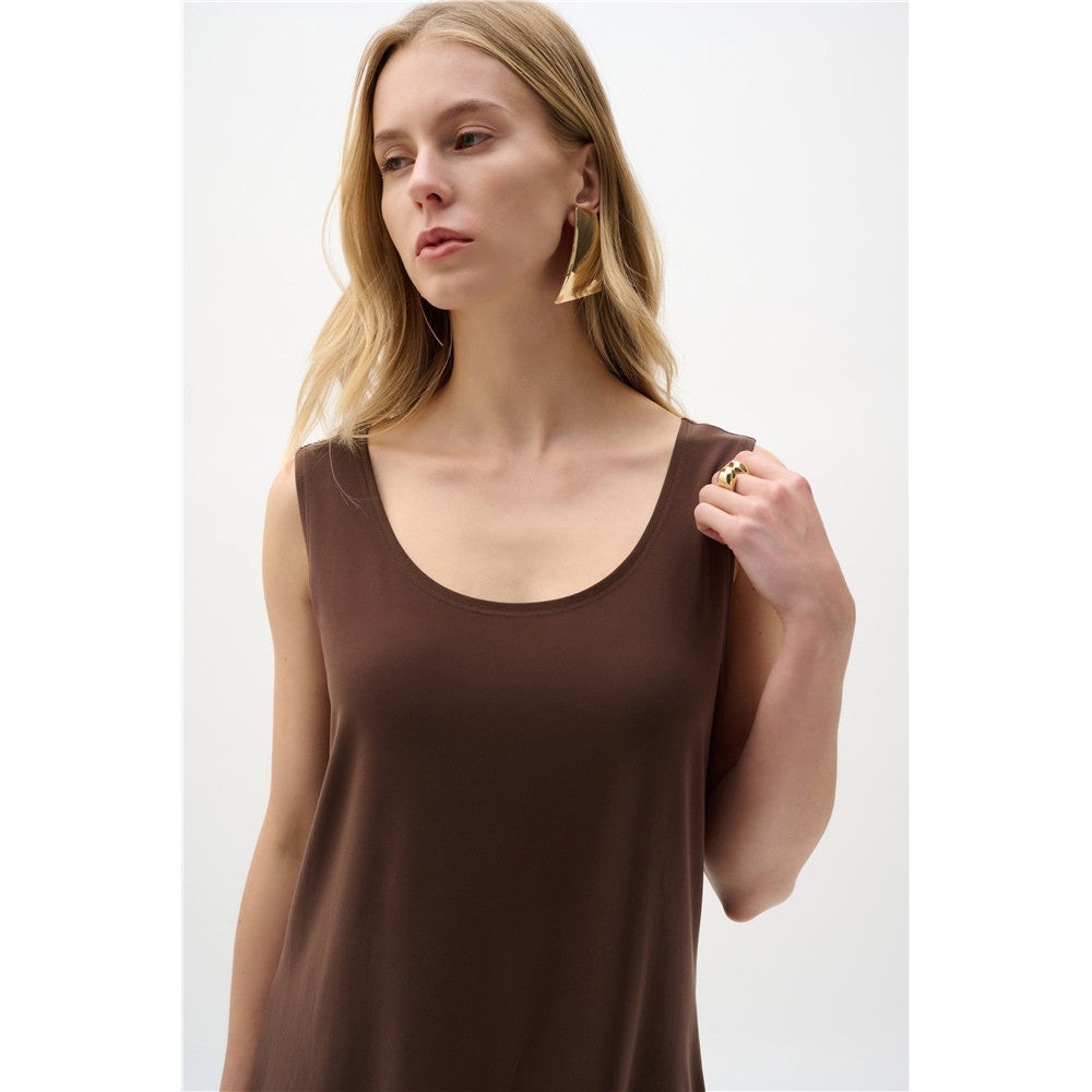 Camisole à encolure arrondie en tricot soyeux