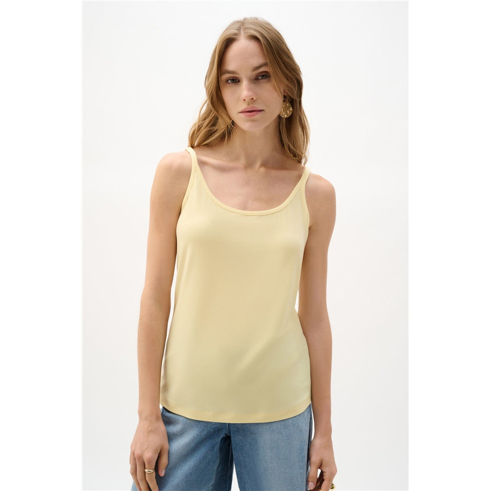 Camisole ajustée en tricot soyeux - Taille : MEDIUM - Couleur : Jaune pâle