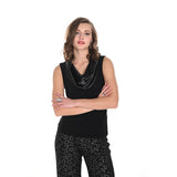 Camisole avec col satiné - Taille : 8 - Couleur : Noir
