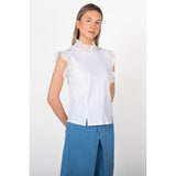 Camisole avec frison - Taille : SMALL - Couleur : Blanc