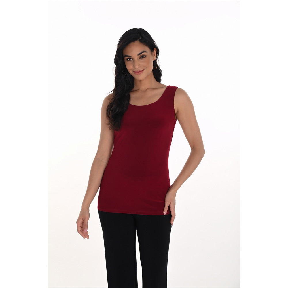 Camisole col rond bretelles larges - Taille : 8 - Couleur : Cabernet