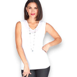 Camisole courte col V - Taille : SMALL - Couleur : Blanc