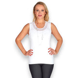 Camisole courte col rond - Taille : XLARGE - Couleur : Blanc