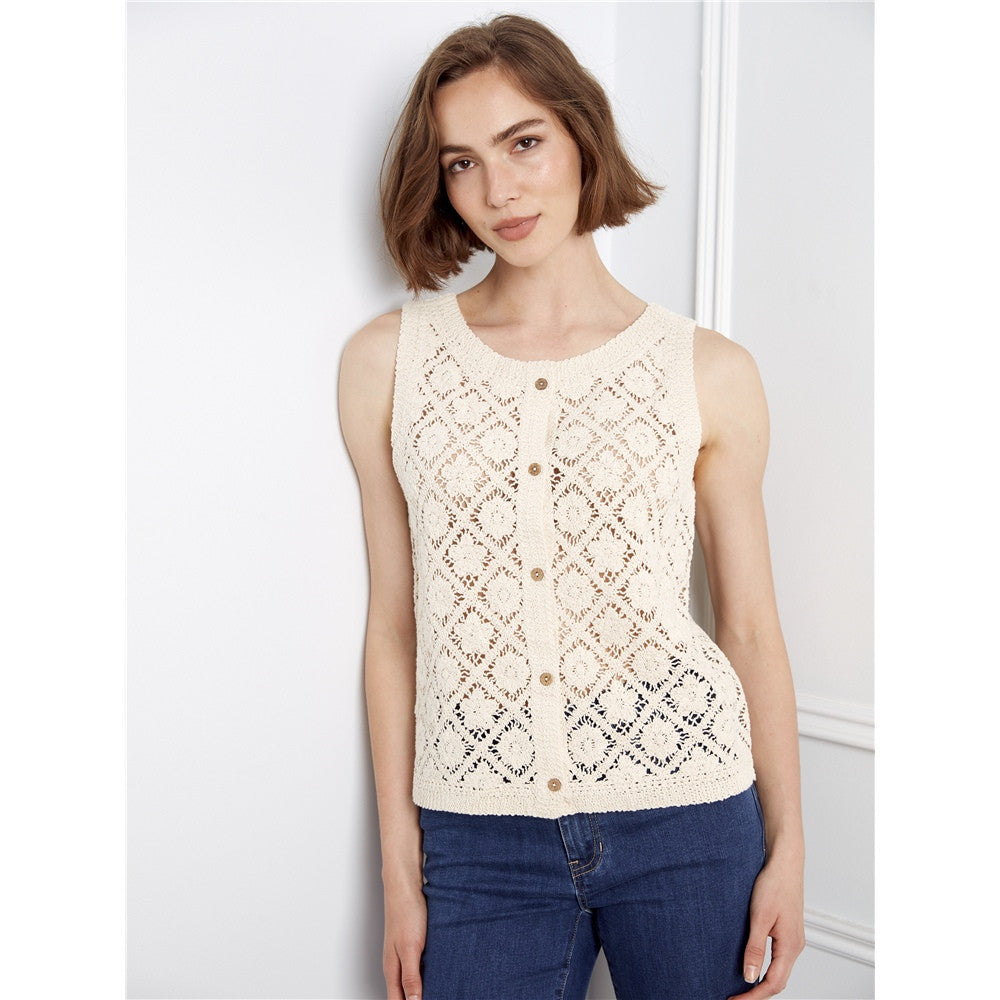 Camisole crochetée boutonnée