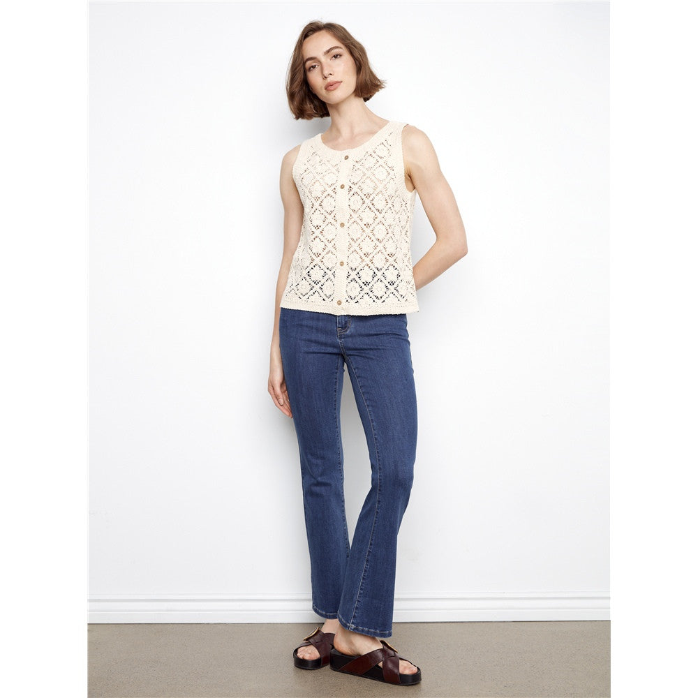 Camisole crochetée boutonnée