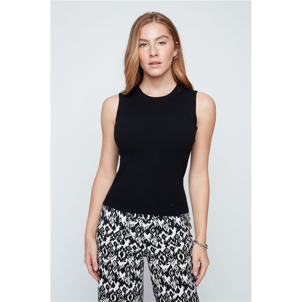 Camisole en tricot côtelé - Taille : MEDIUM - Couleur : Noir