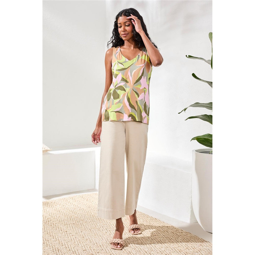 Camisole imprimée réversible - Taille : SMALL - Couleur : Vert Olive