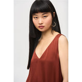 Camisole satinée à bretelles larges