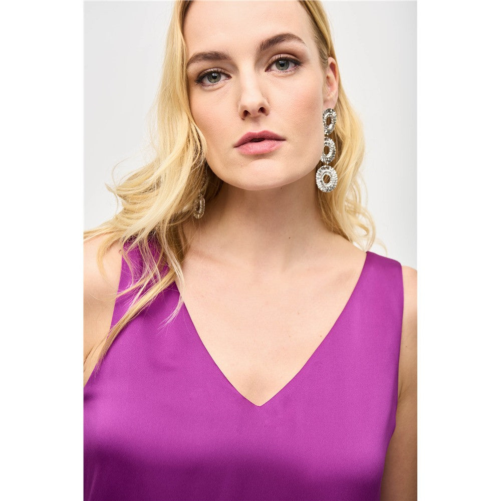Camisole satinée à bretelles larges