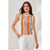 Camisole tricot rayée multicolore