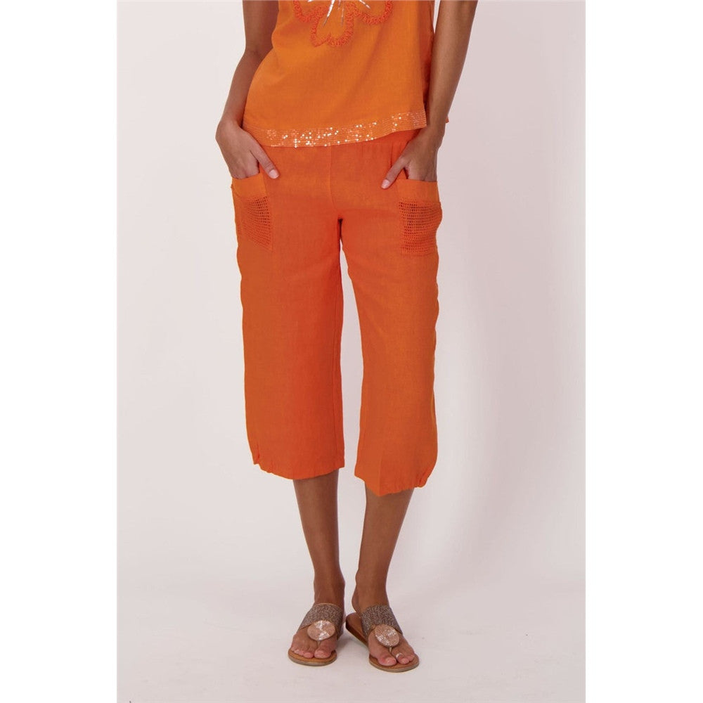 Capri à taille élastique et poches