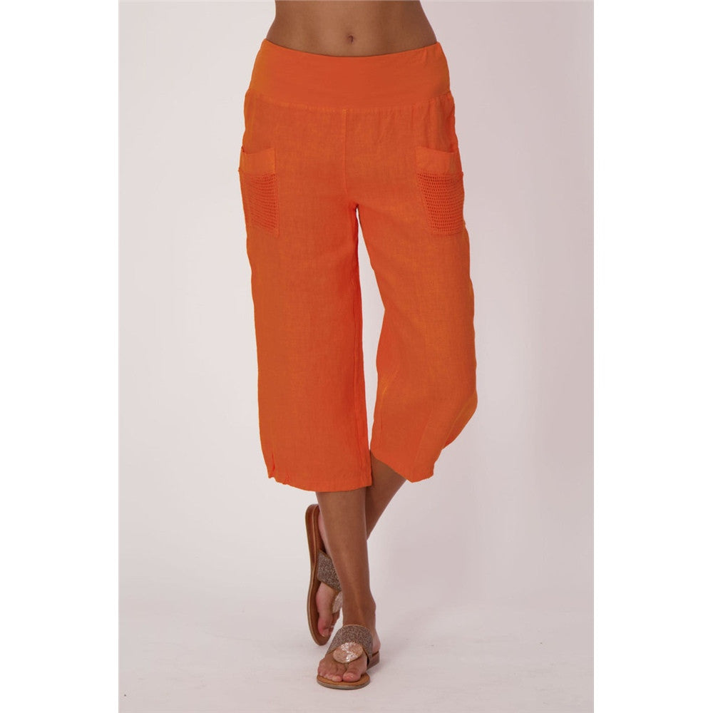 Capri à taille élastique et poches