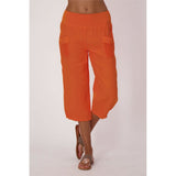 Capri à taille élastique et poches