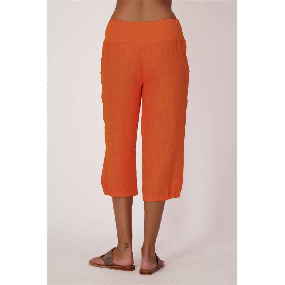 Capri à taille élastique et poches