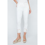 Capri avec effet dentelle au bas - Taille : 4 - Couleur : Crème