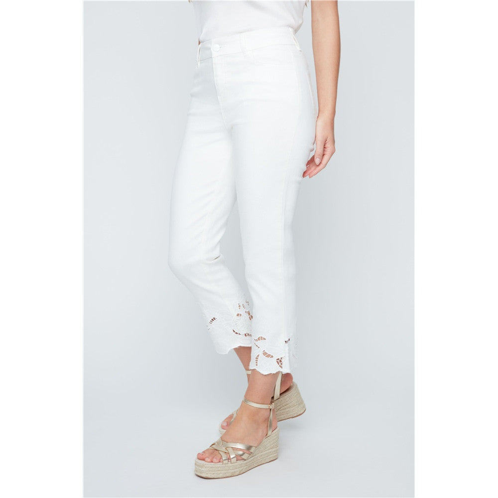 Capri avec effet dentelle au bas