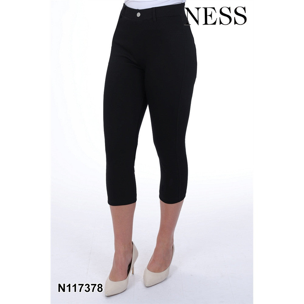 Capri effet denim - Taille : SMALL - Couleur : Noir