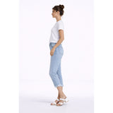 Capri en denim à revers