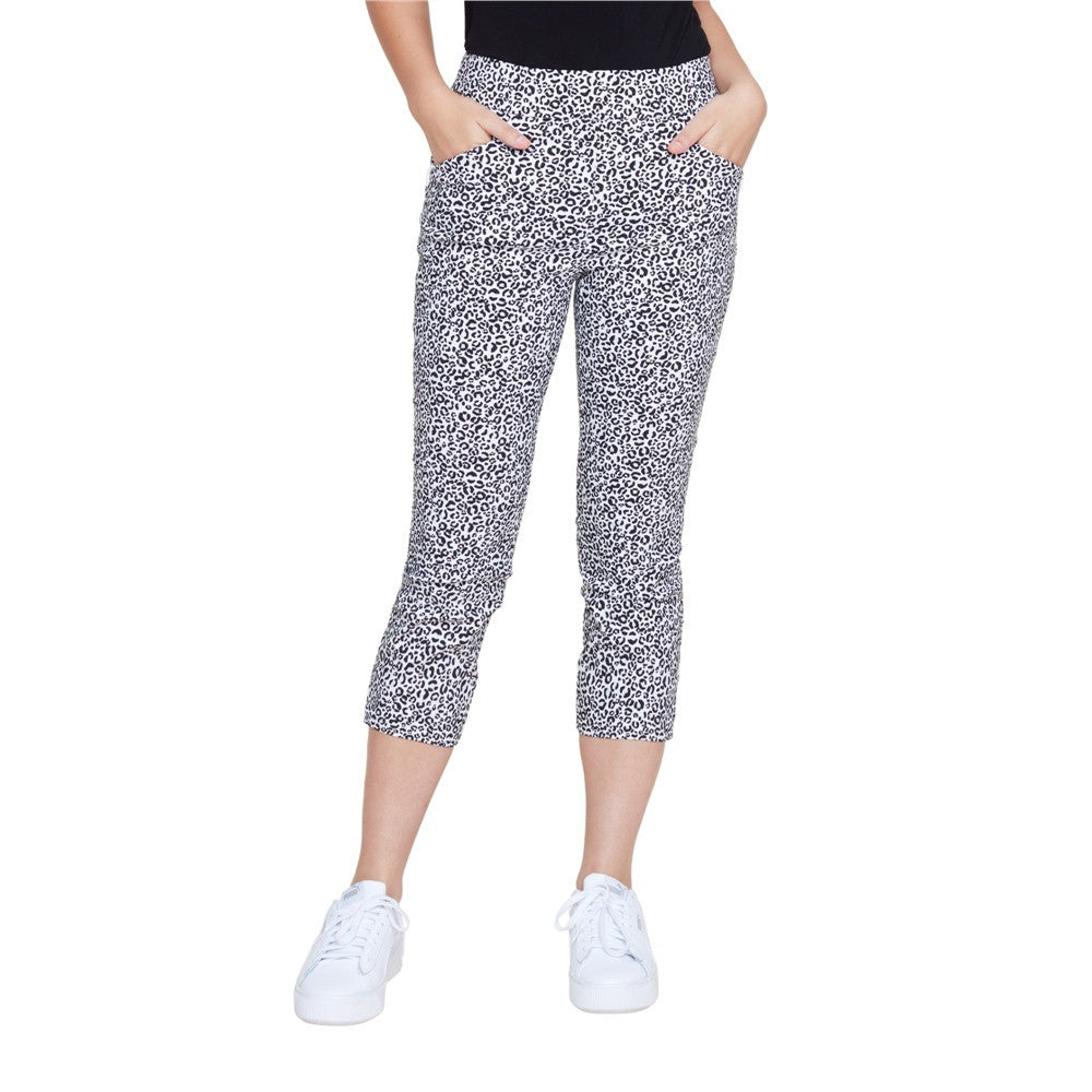 Capri imprimé animal - Taille : 4 - Couleur : Noir