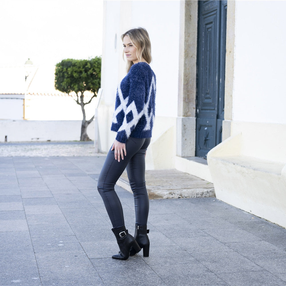 Cardigan à motif graphique et boutons